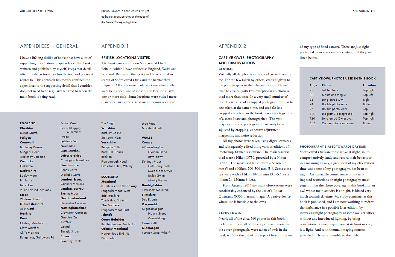 Photo of two pages of the Appendices